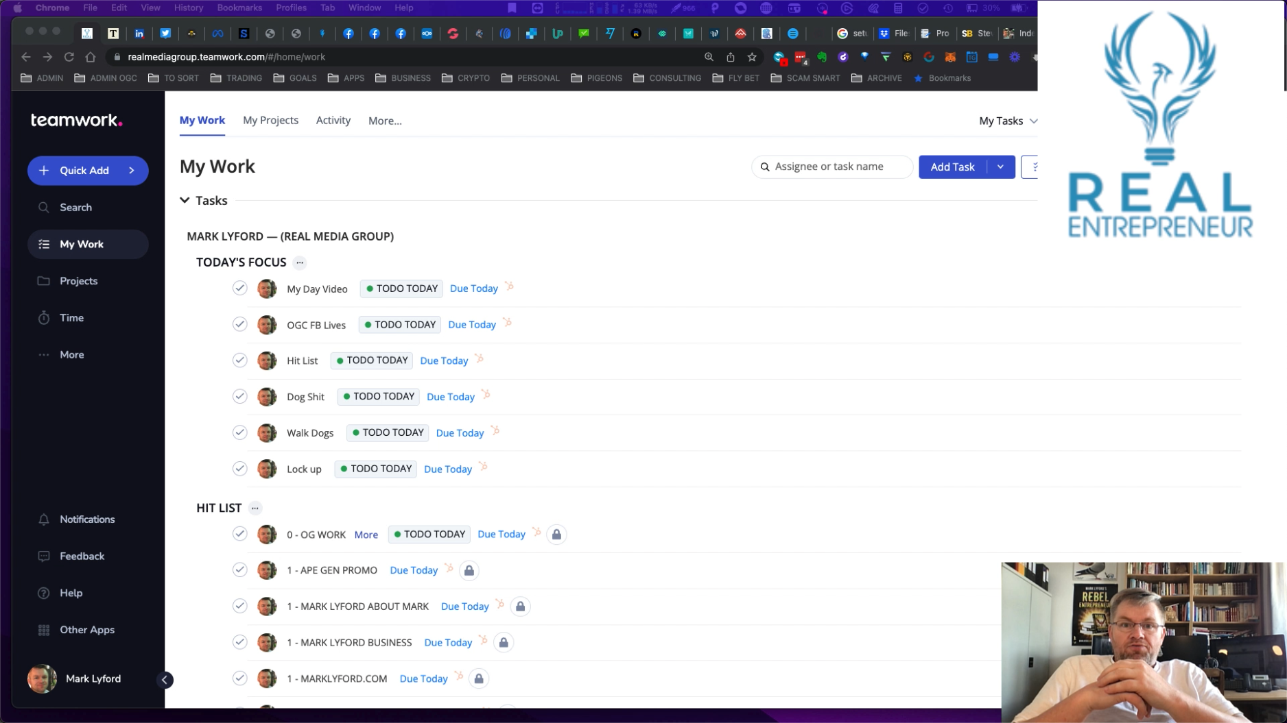How I organise my working day using TeamWork.com.